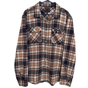 Brixton Long sleeve Button down shirt mens 2XL Standard fit bowery flannel Plaid